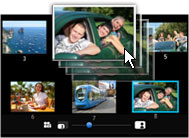 Photo slideshow software MediaShow features a storyboard layout allowing easy arrangement of your slideshow sequence